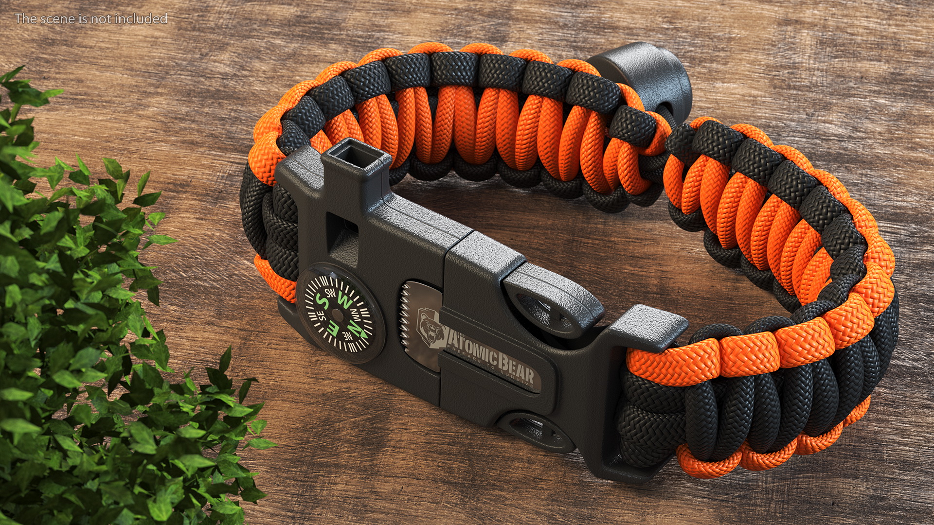 3D model Atomic Bear Tactical Paracord Bracelet Orange