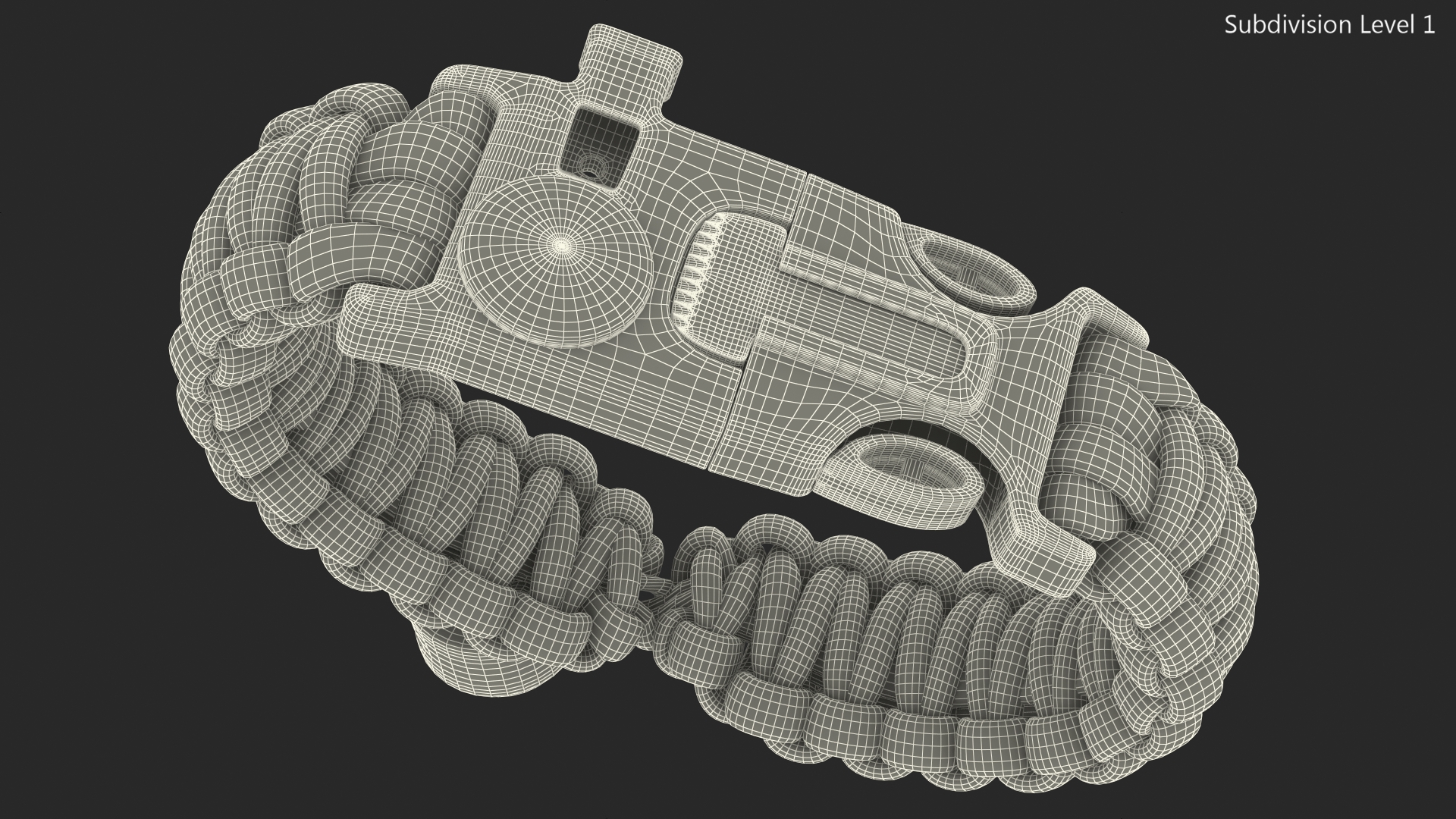 3D model Atomic Bear Tactical Paracord Bracelet Orange