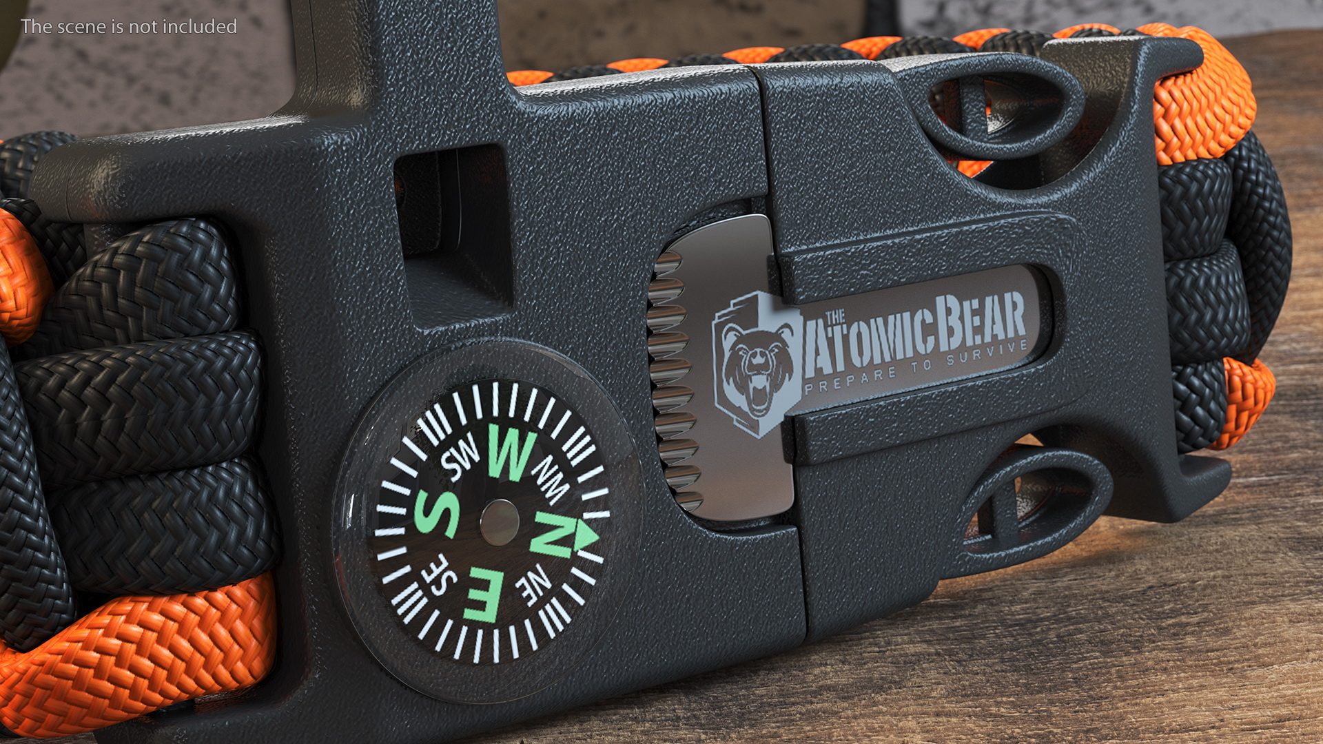 3D model Atomic Bear Tactical Paracord Bracelet Orange