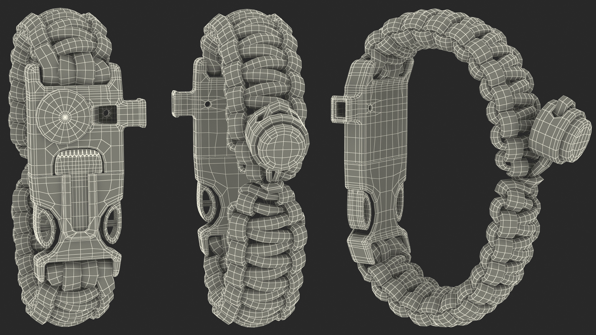 3D model Atomic Bear Tactical Paracord Bracelet Orange
