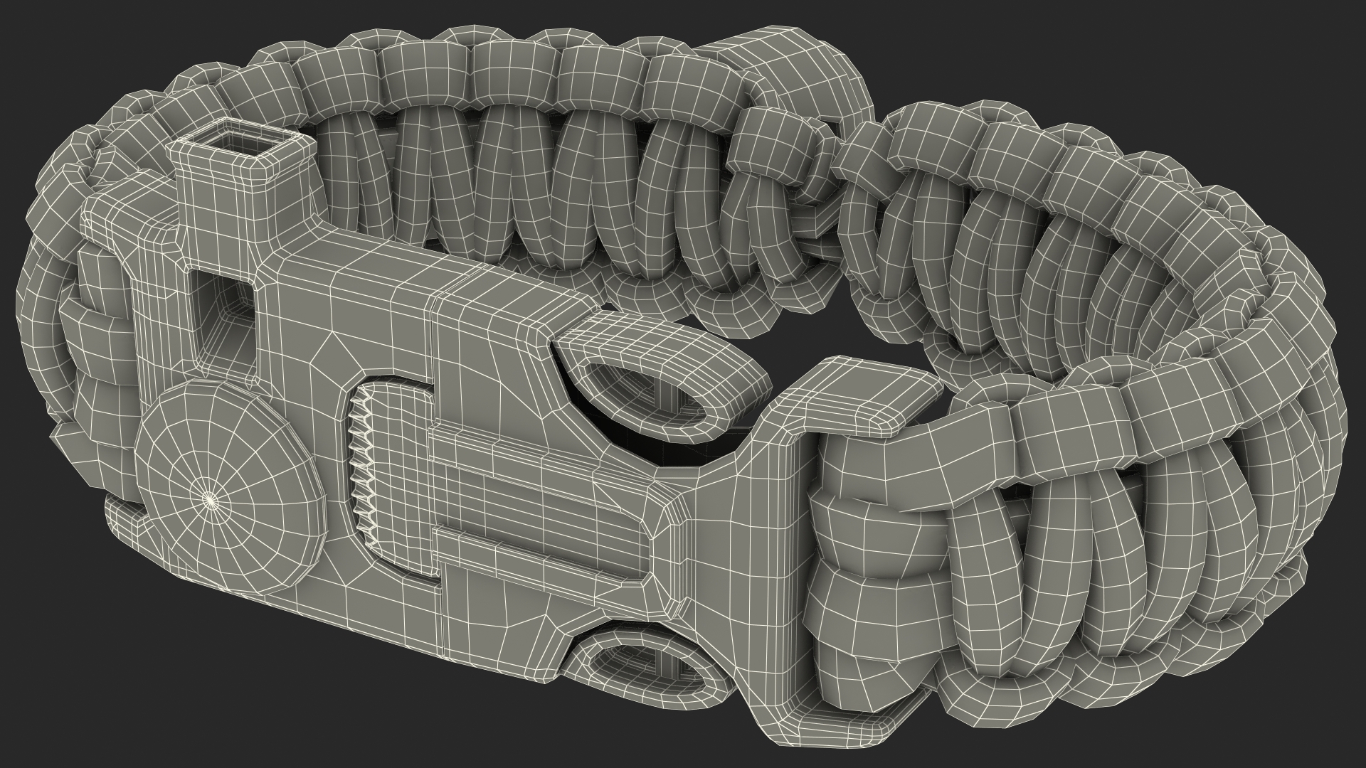 3D model Atomic Bear Tactical Paracord Bracelet Orange