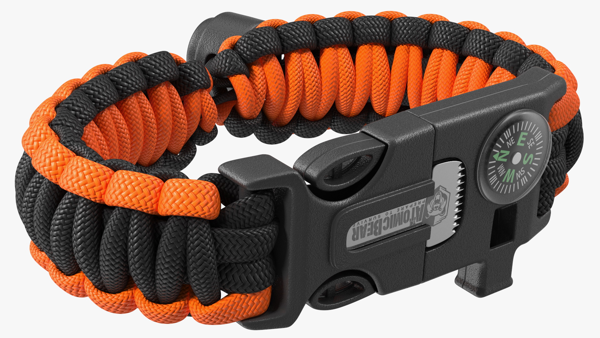 3D model Atomic Bear Tactical Paracord Bracelet Orange