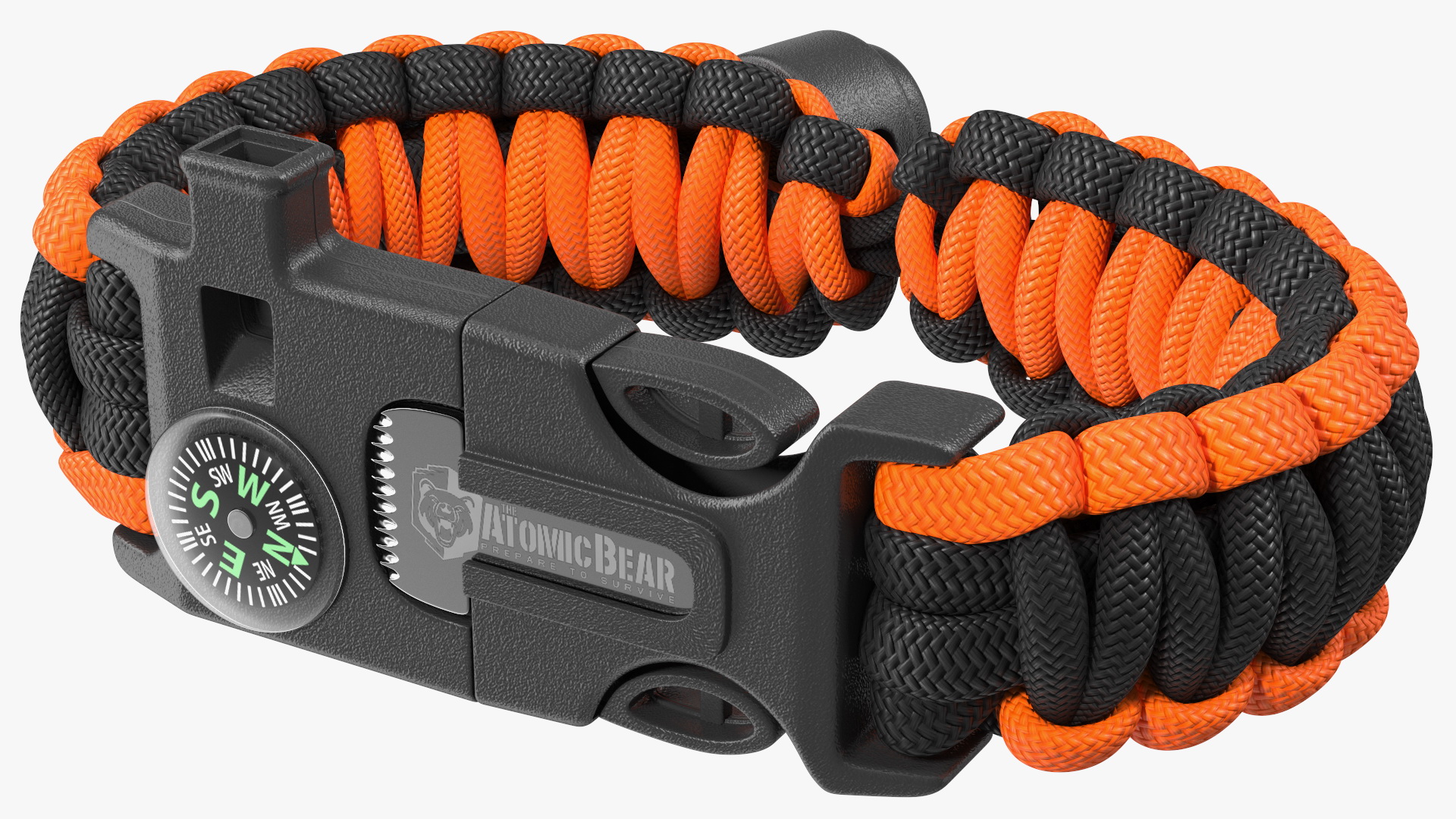 3D model Atomic Bear Tactical Paracord Bracelet Orange