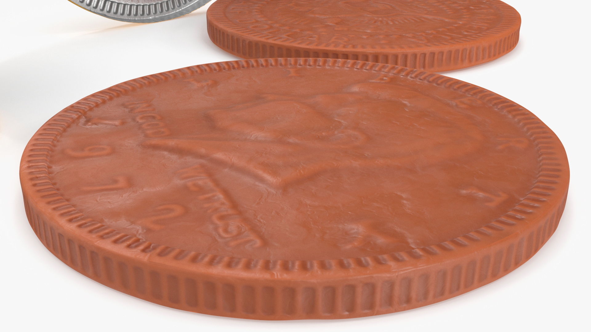 Milk Chocolate Coin with Golden Foil Wrapper 3D model