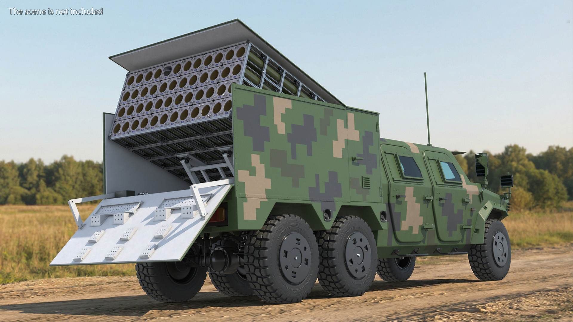Military UAV Launch Vehicle with Module and Drone - view 2