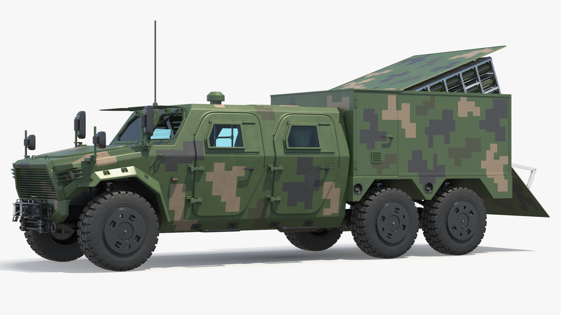 Military UAV Launch Vehicle with Module and Drone - view 5