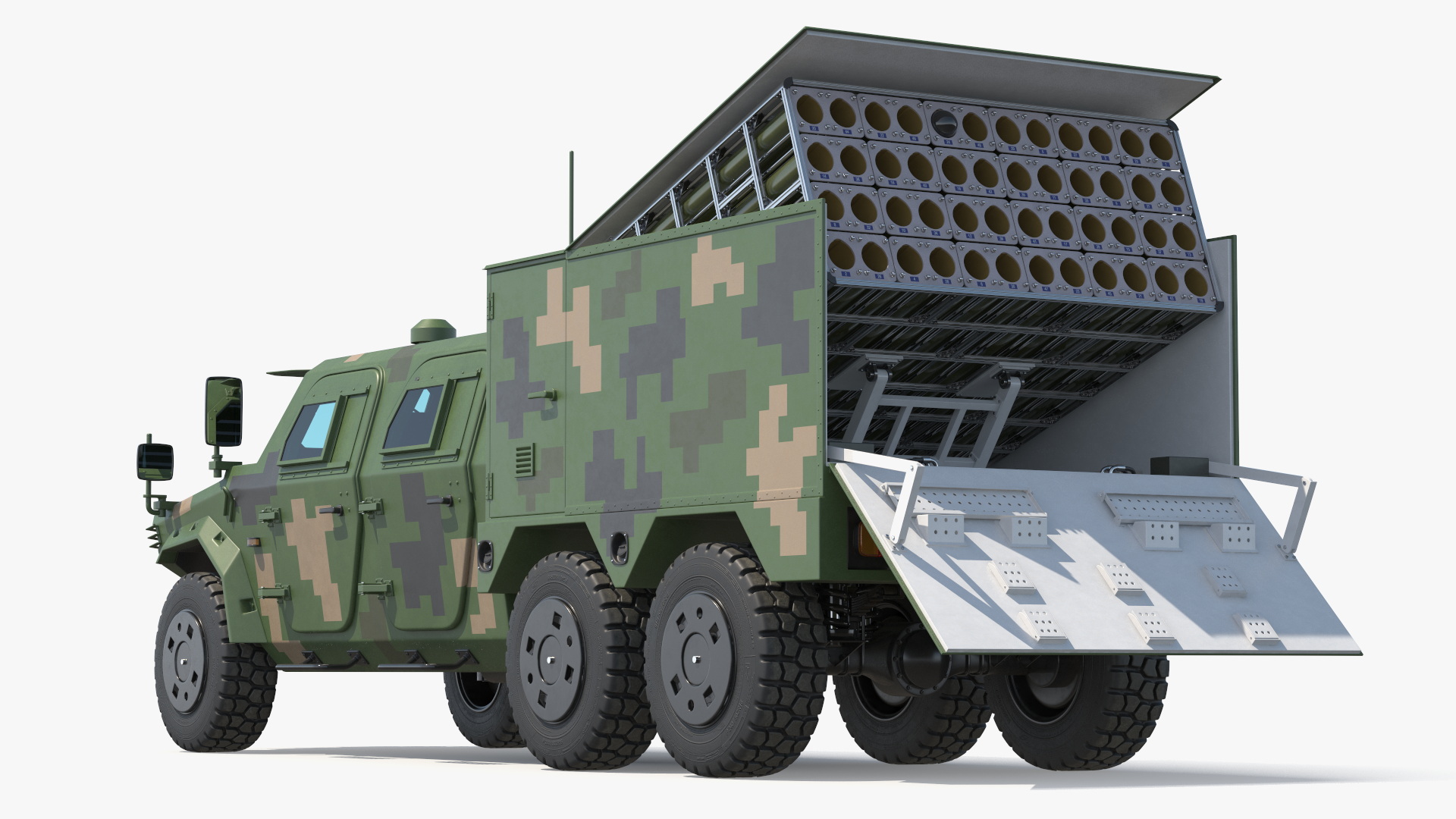 Military UAV Launch Vehicle with Module and Drone - view 4