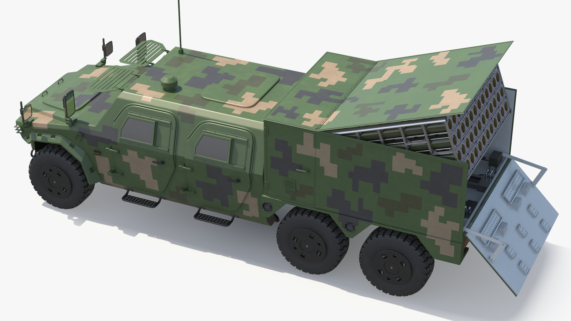 Military UAV Launch Vehicle with Module and Drone - view 10