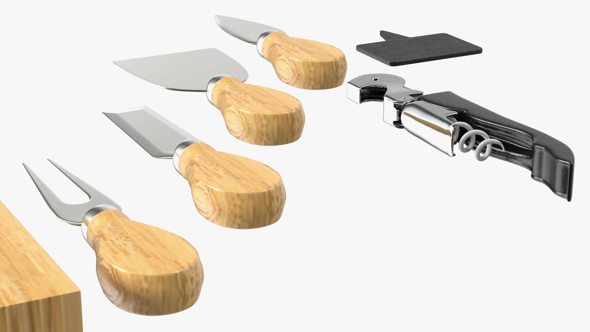3D Cheese Knives Set Stainless Steel model