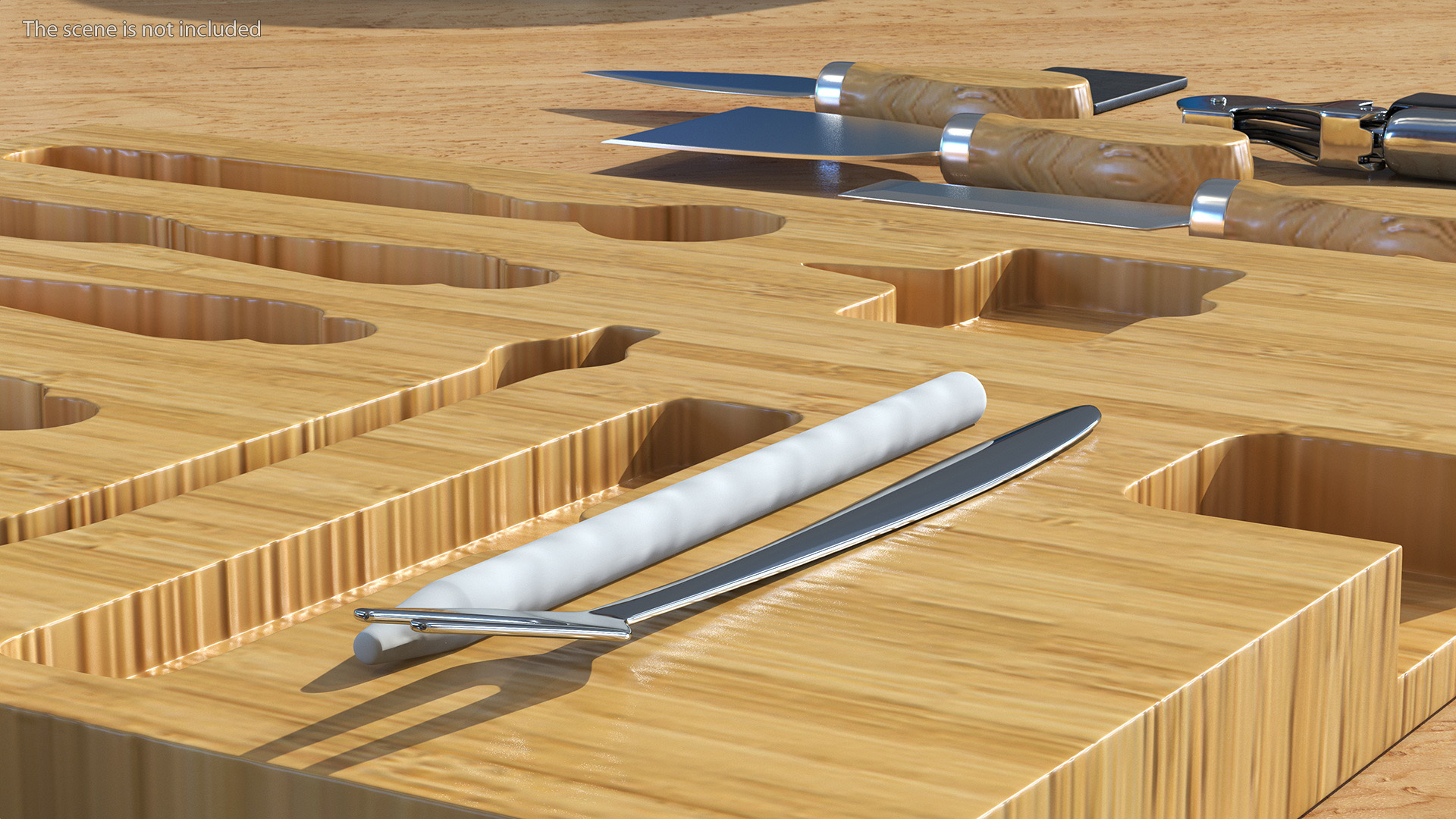 3D Cheese Knives Set Stainless Steel model