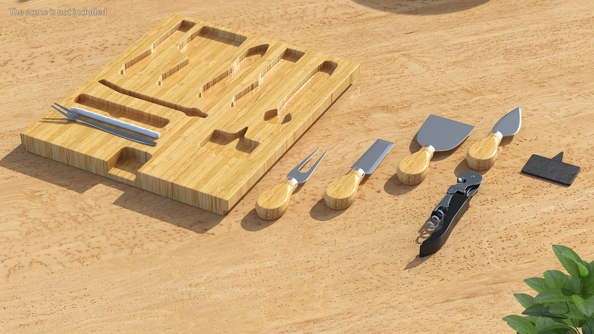 3D Cheese Knives Set Stainless Steel model