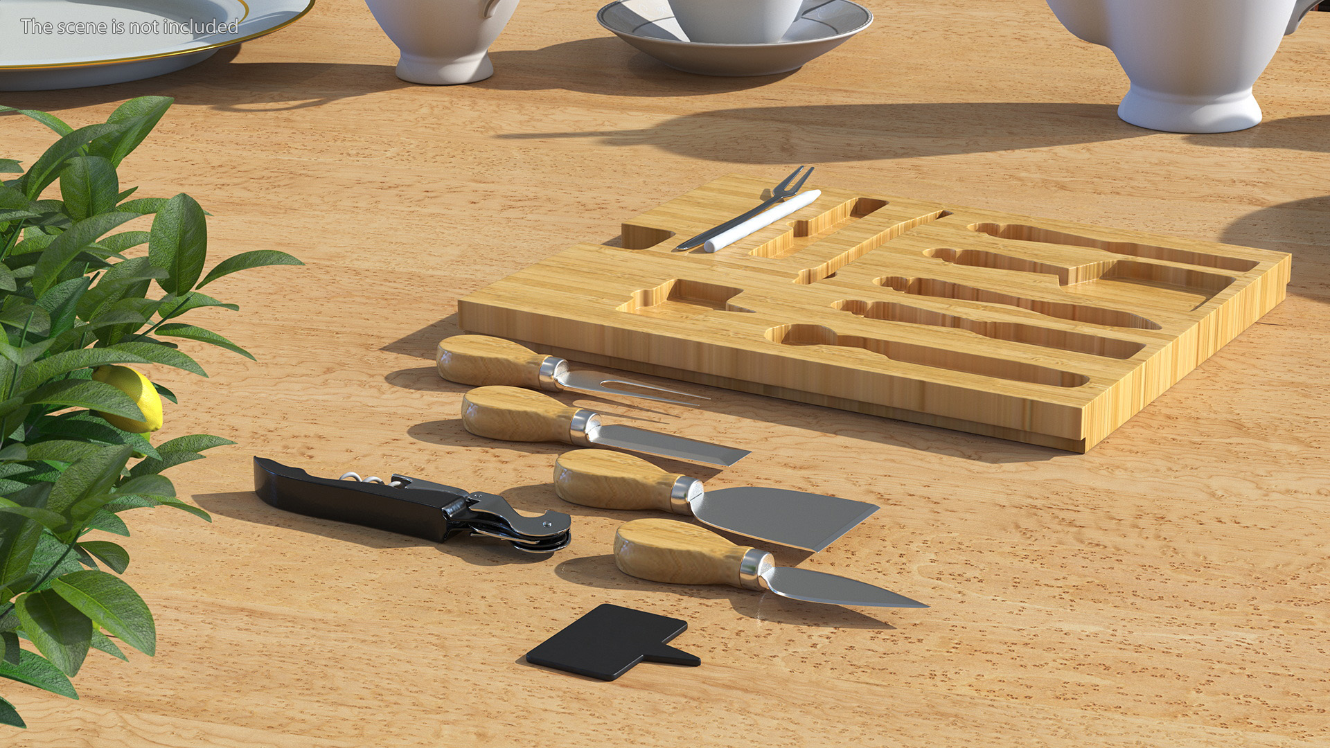 3D Cheese Knives Set Stainless Steel model