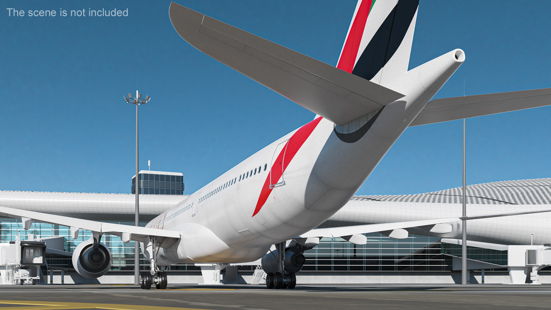 3D Emirates Airbus A330-200 Rigged