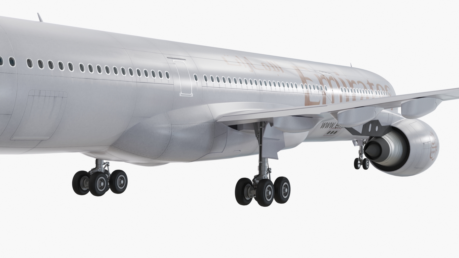 3D Emirates Airbus A330-200 Rigged