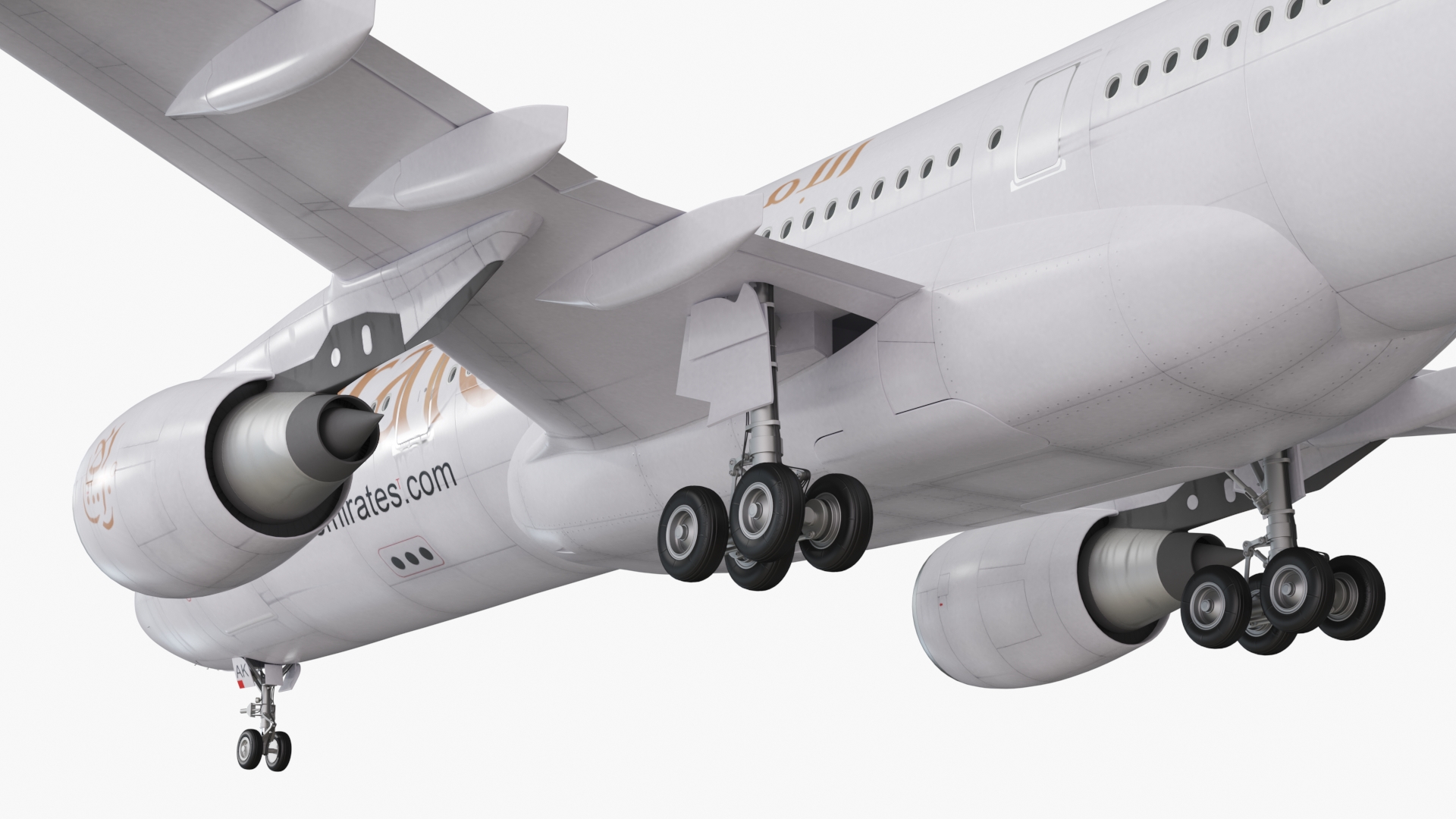 3D Emirates Airbus A330-200 Rigged