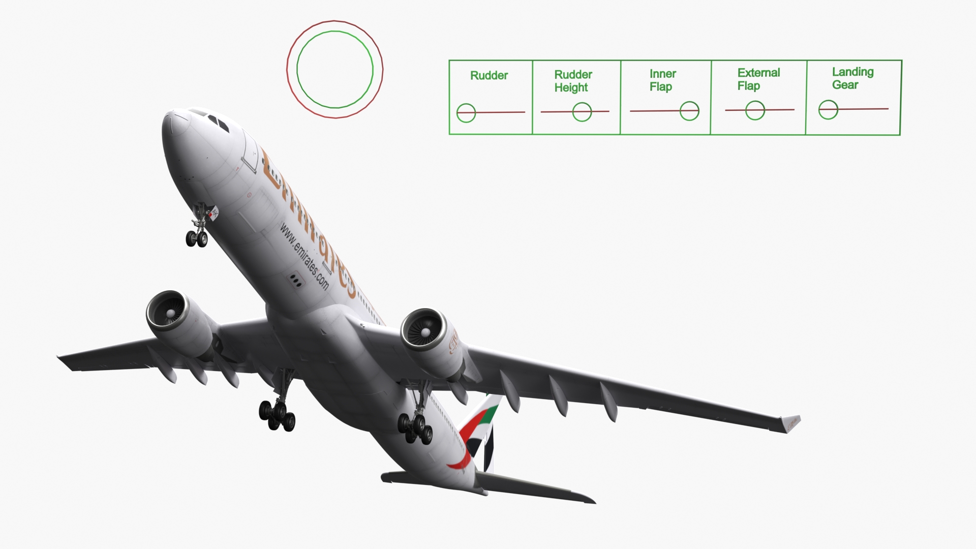 3D Emirates Airbus A330-200 Rigged