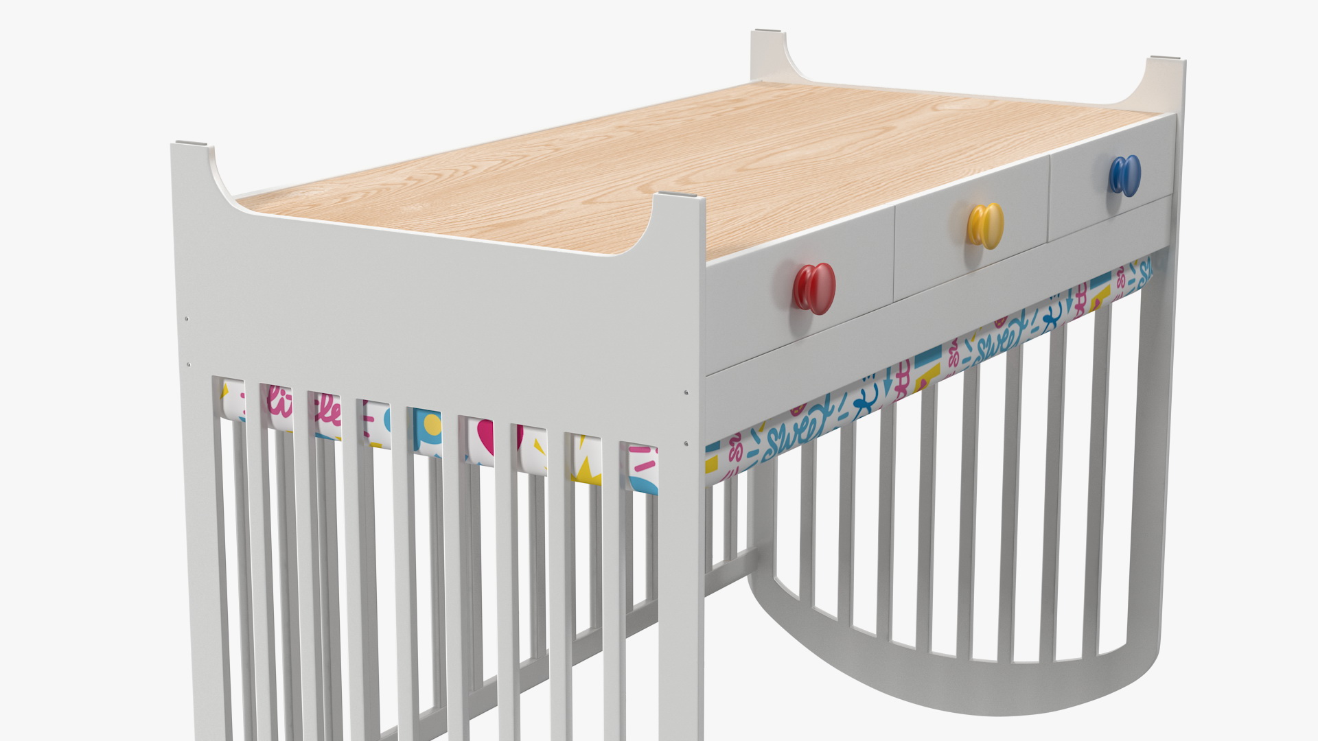 Wooden Infant Bed 3D