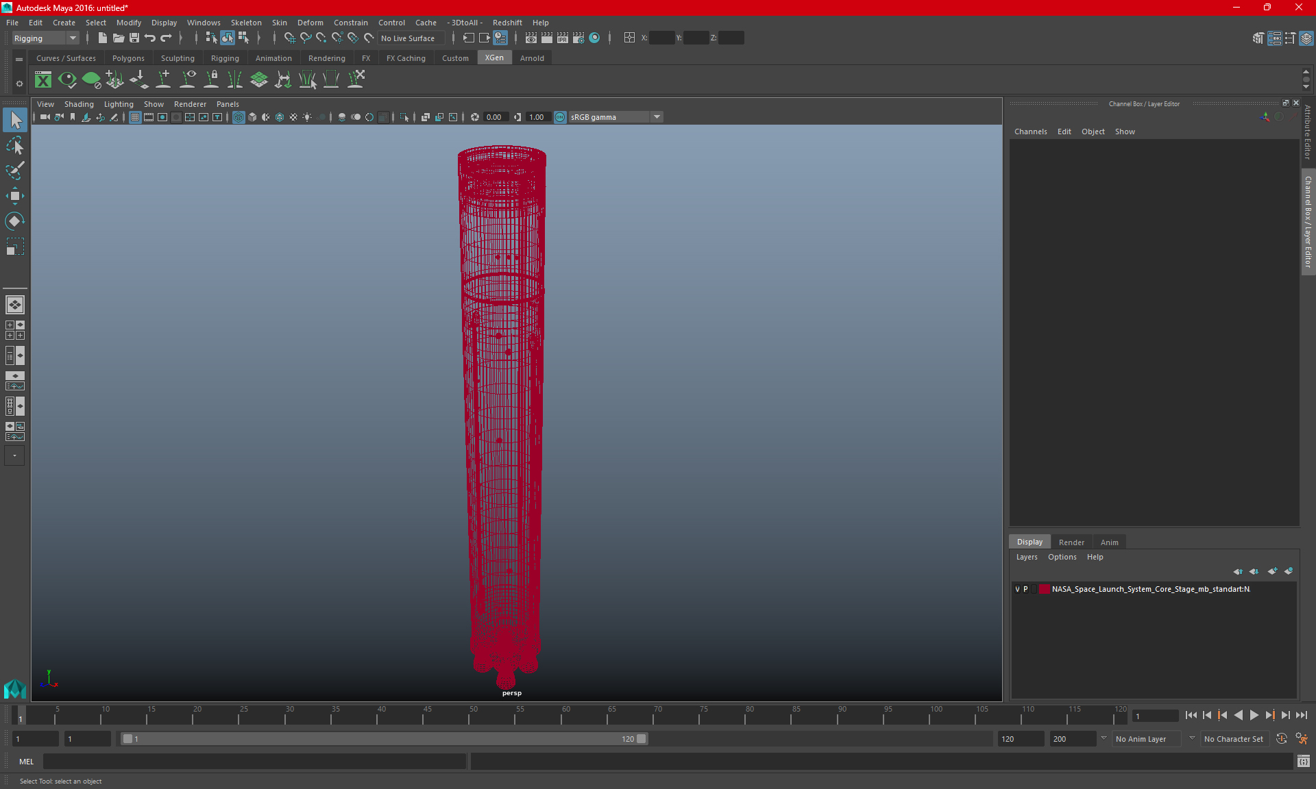 3D model NASA Space Launch System Core Stage