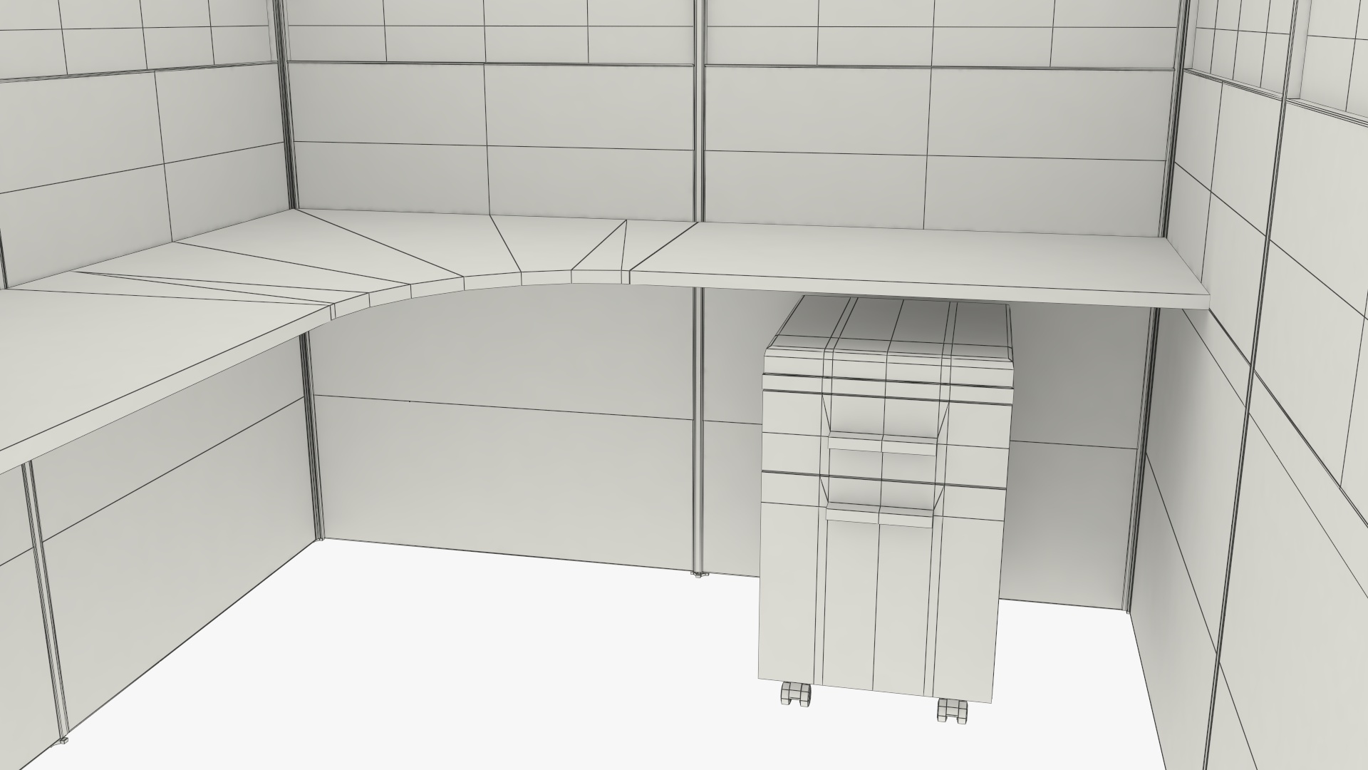 Modular Office Cubicles Kit Game Ready, view 11