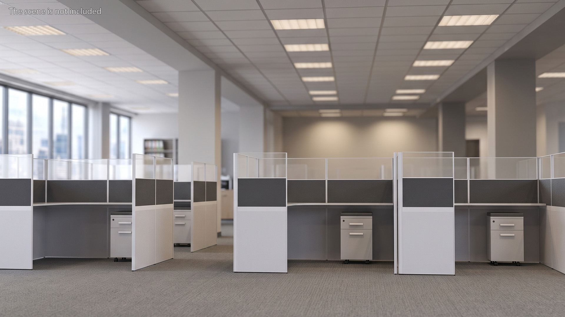 Modular Office Cubicles Kit Game Ready, view 2