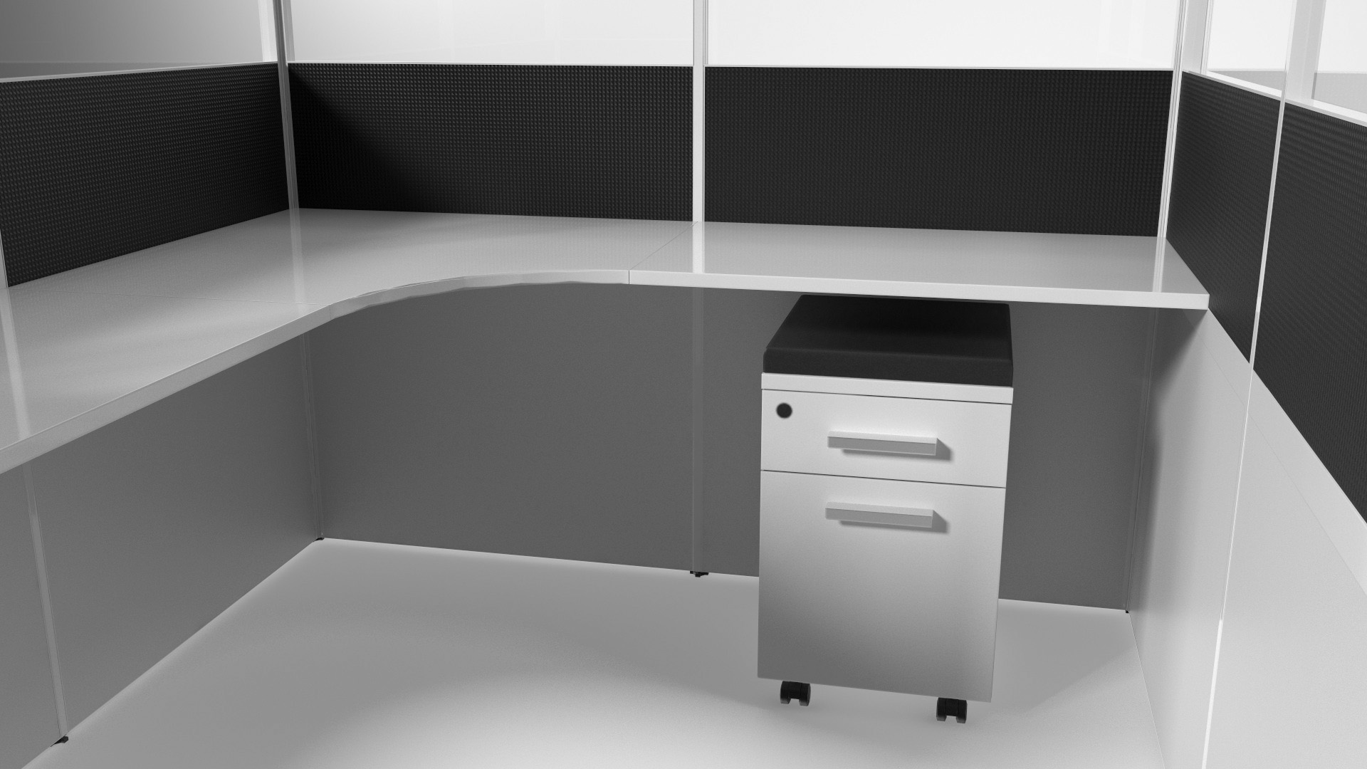 Modular Office Cubicles Kit Game Ready, view 7