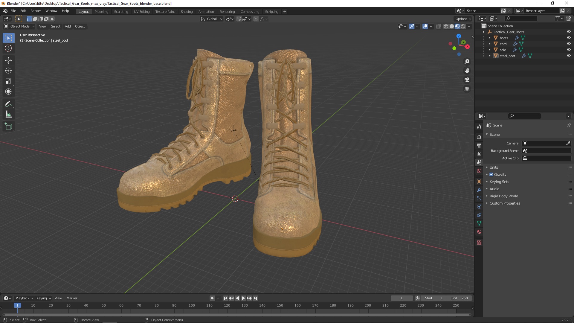 Tactical Gear Boots 3D model