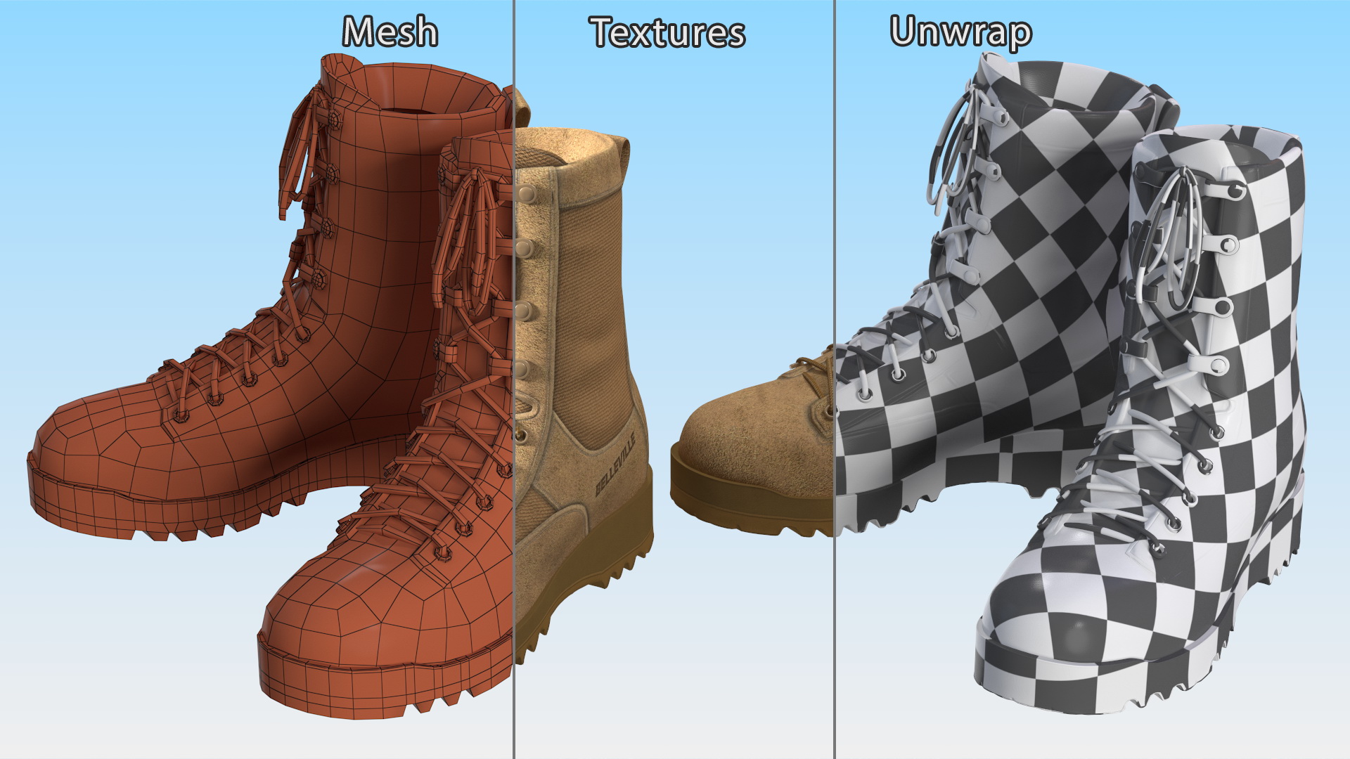 Tactical Gear Boots 3D model