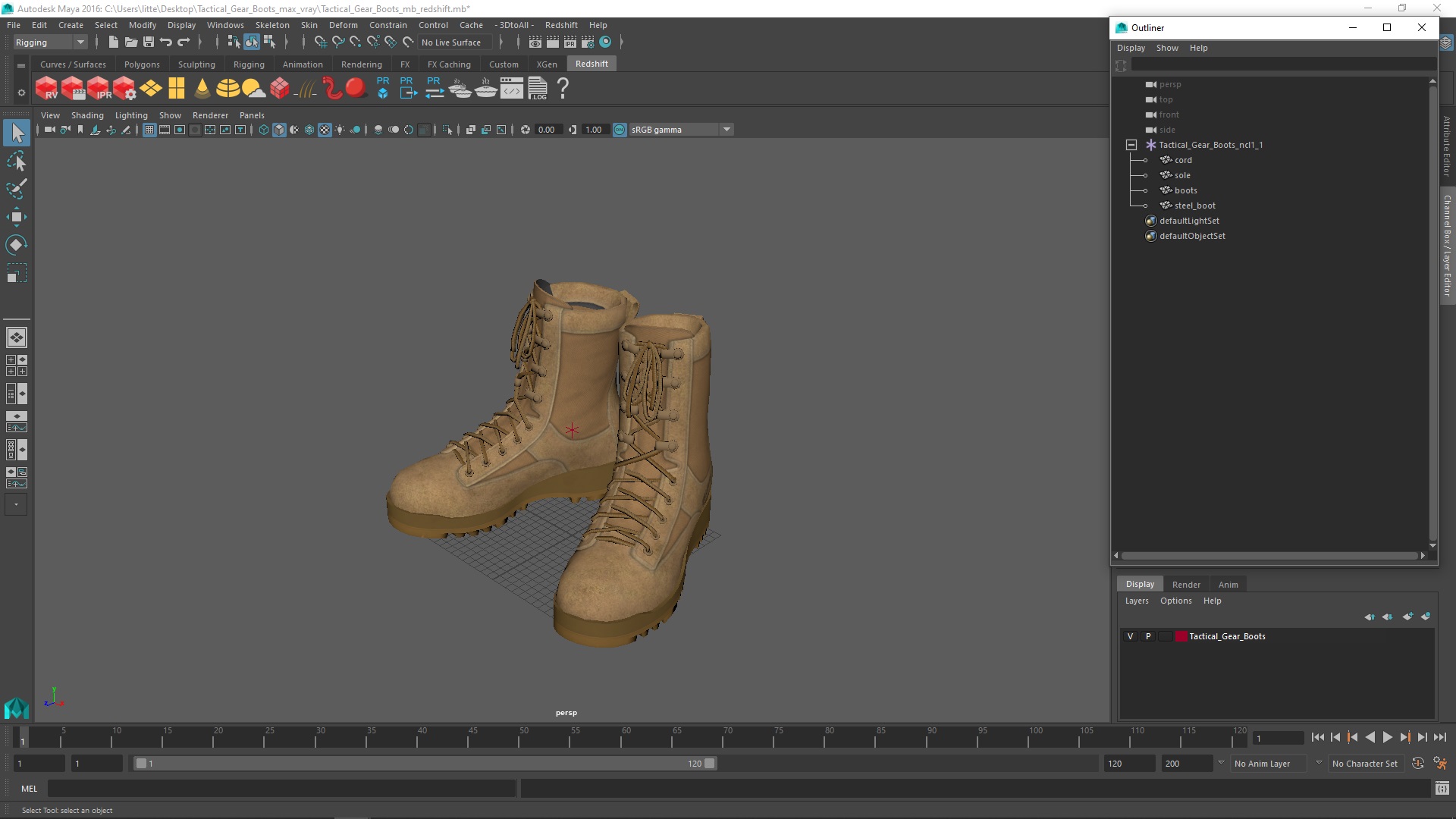 Tactical Gear Boots 3D model