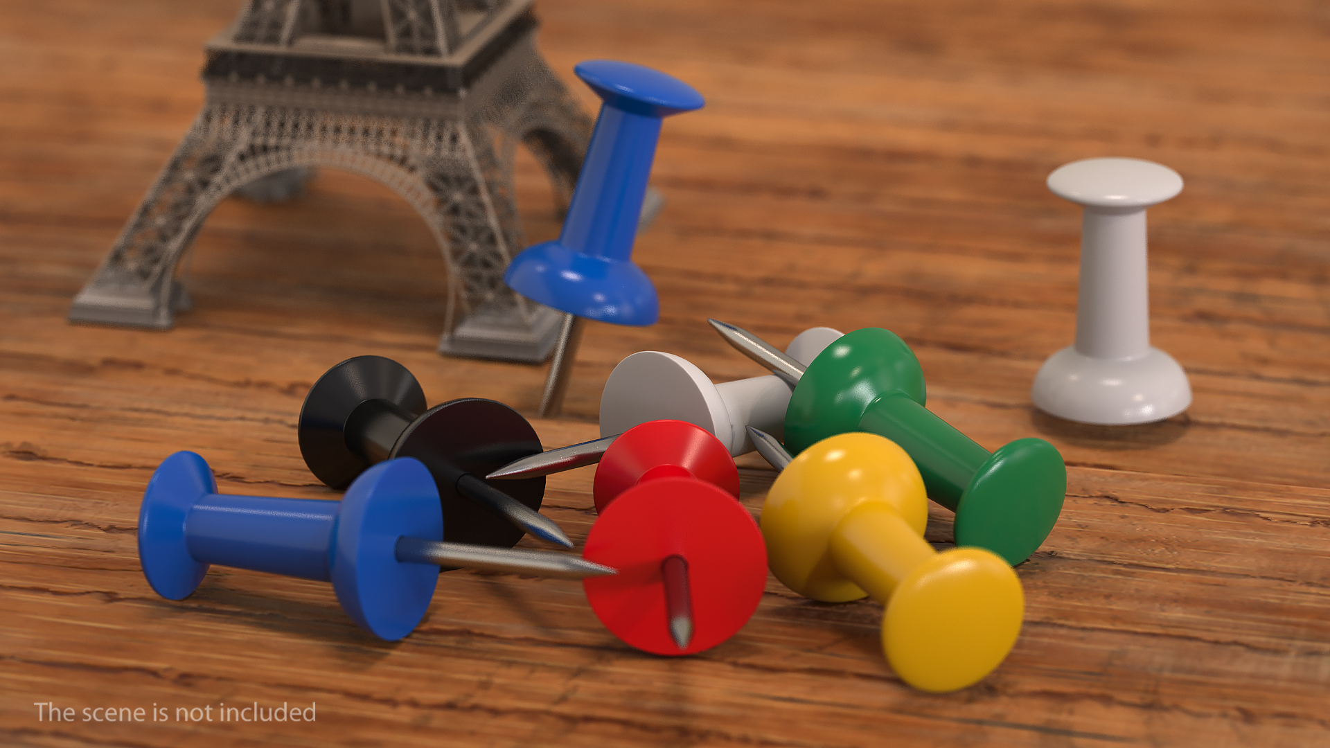 3D model Assorted Colors Push Pins