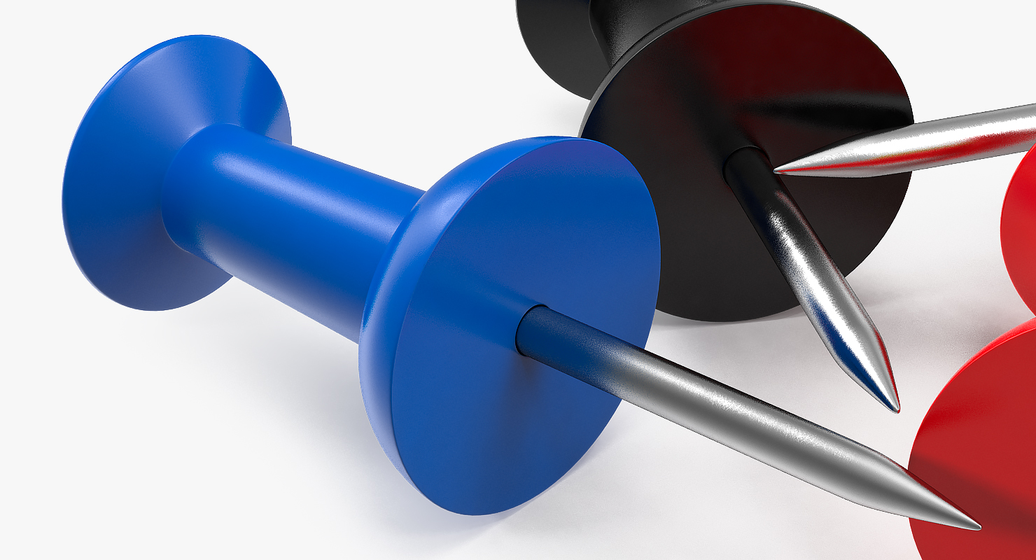3D model Assorted Colors Push Pins