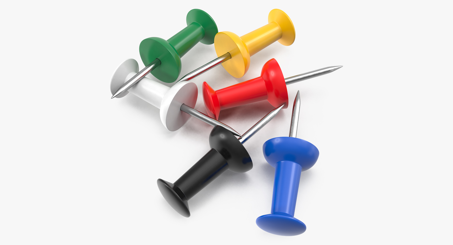 3D model Assorted Colors Push Pins