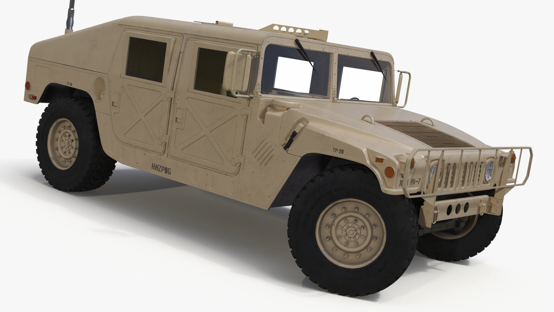 Military Humvee Vehicle Rigged for Maya 3D model