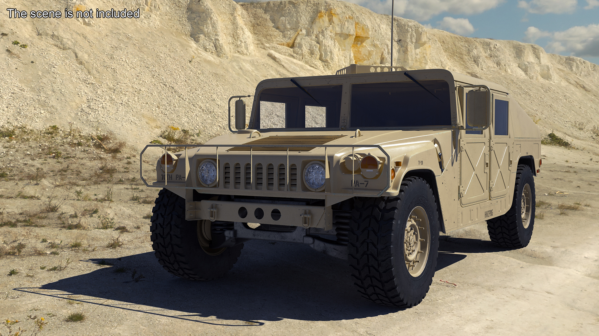Military Humvee Vehicle Rigged for Maya 3D model
