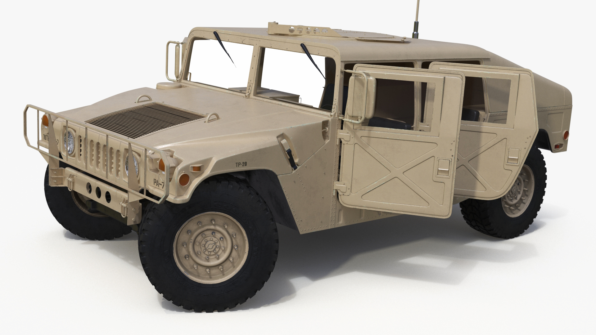 Military Humvee Vehicle Rigged for Maya 3D model
