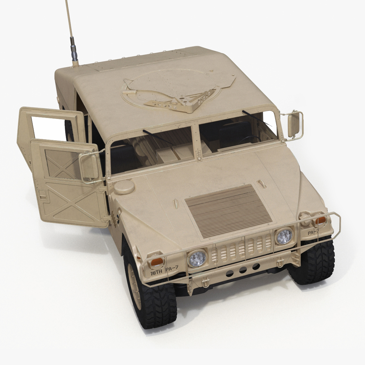 Military Humvee Vehicle Rigged for Maya 3D model