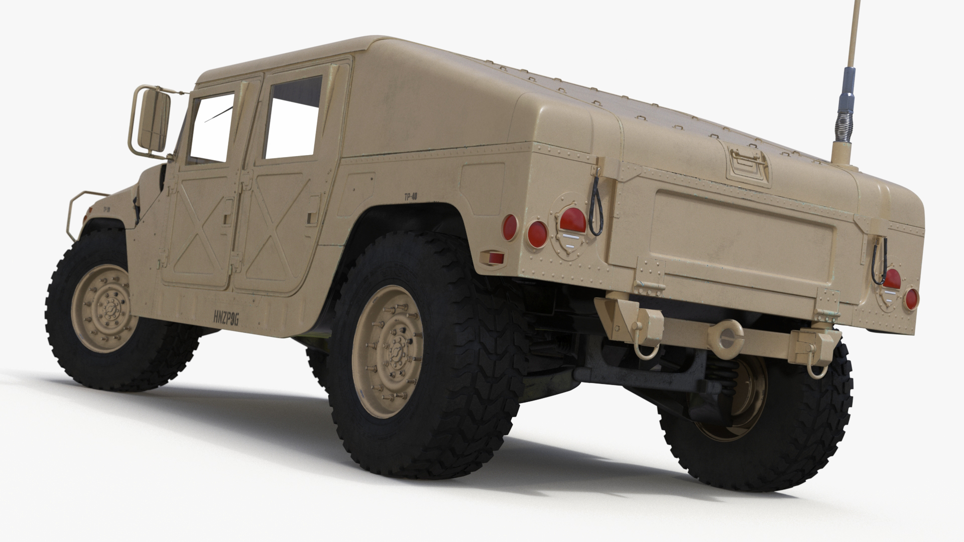 Military Humvee Vehicle Rigged for Maya 3D model