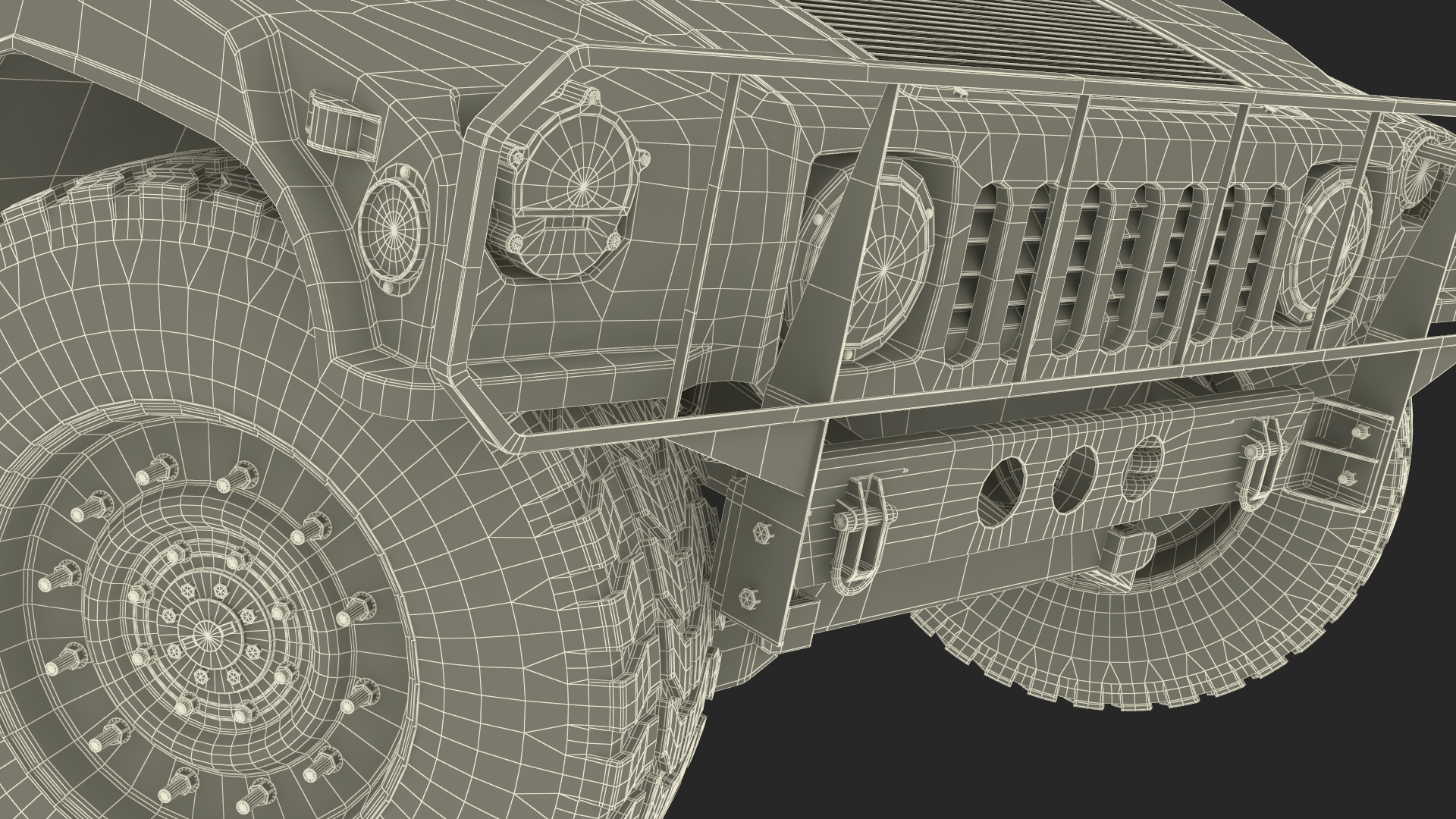 Military Humvee Vehicle Rigged for Maya 3D model