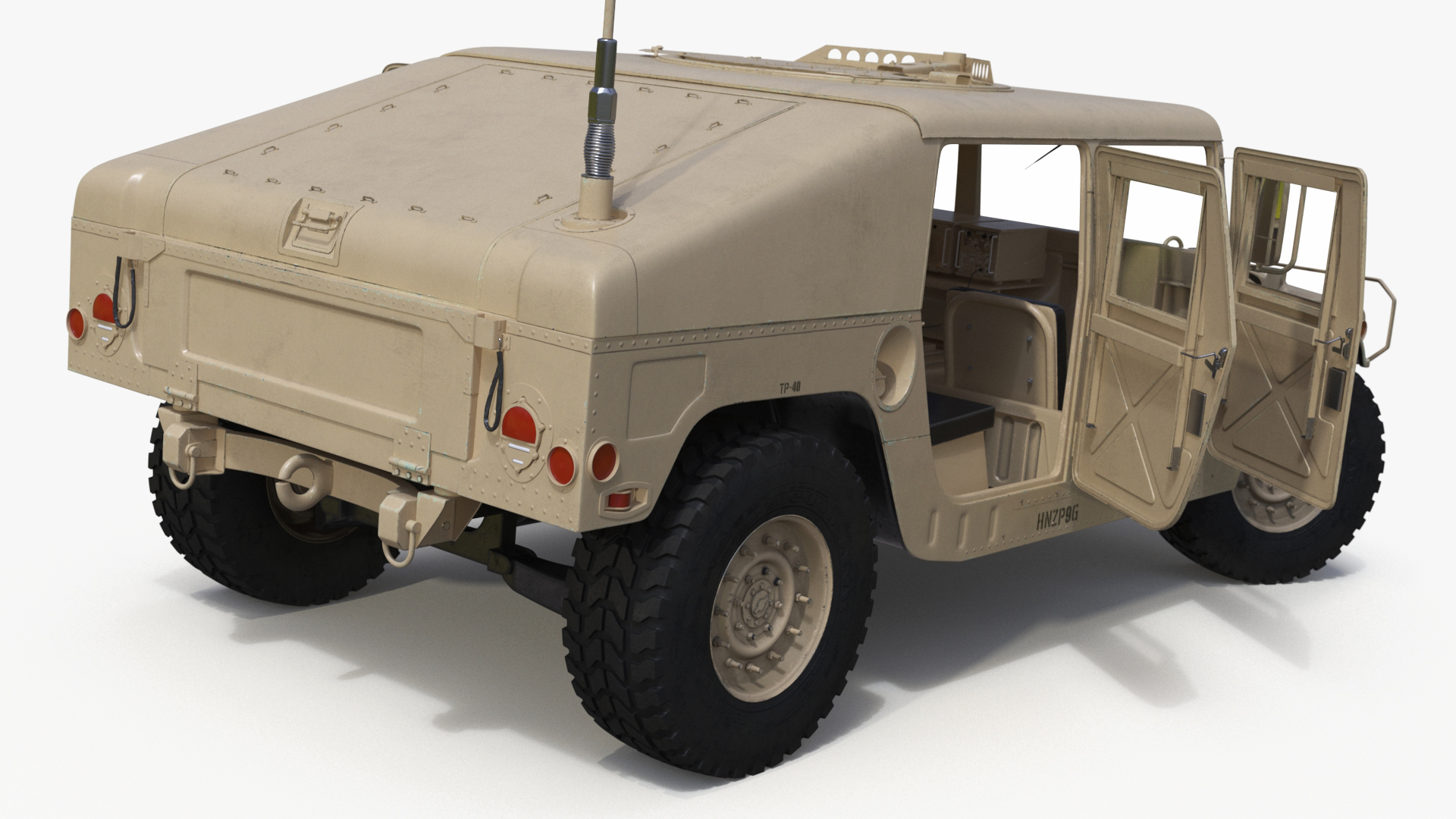 Military Humvee Vehicle Rigged for Maya 3D model