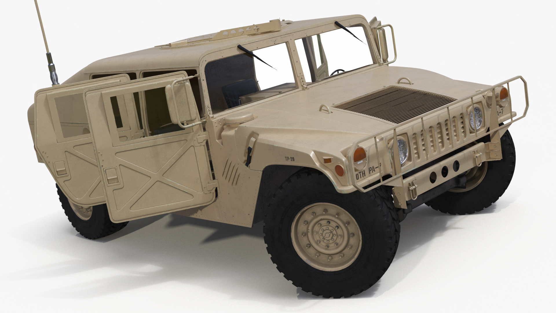 Military Humvee Vehicle Rigged for Maya 3D model