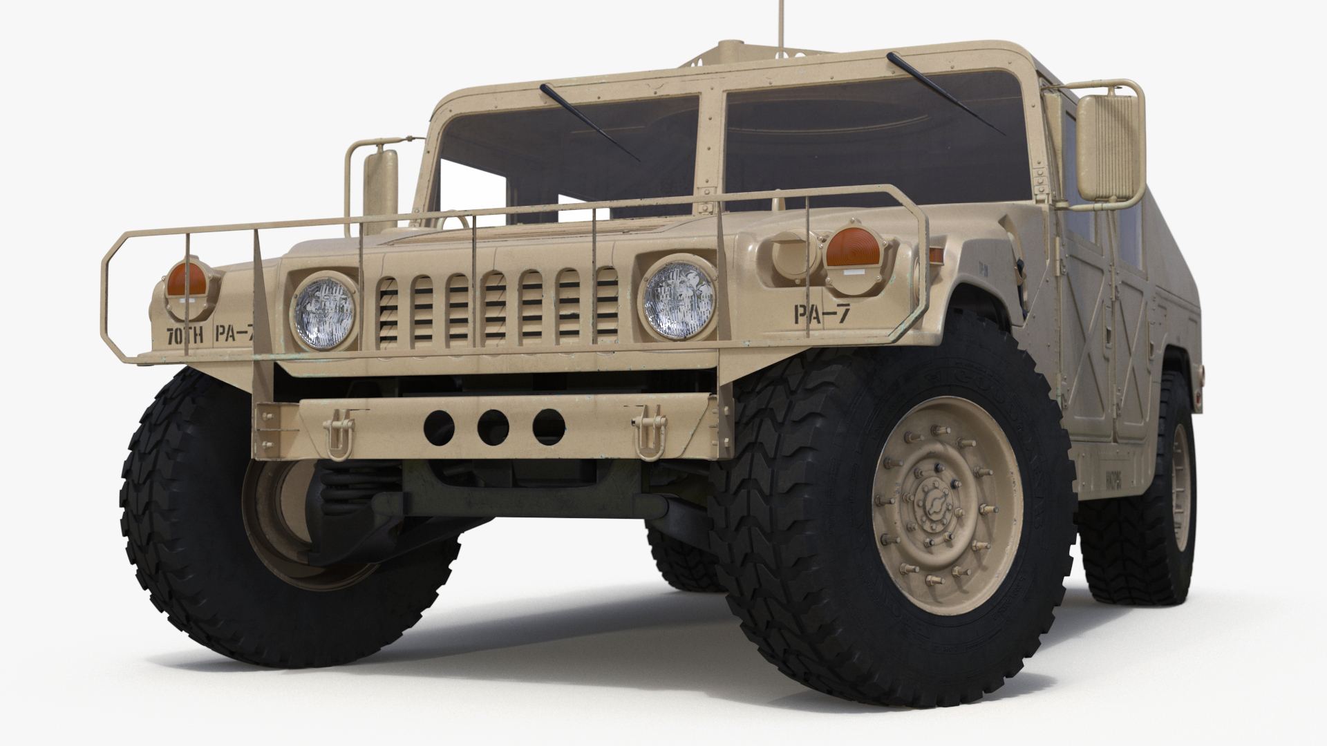 Military Humvee Vehicle Rigged for Maya 3D model