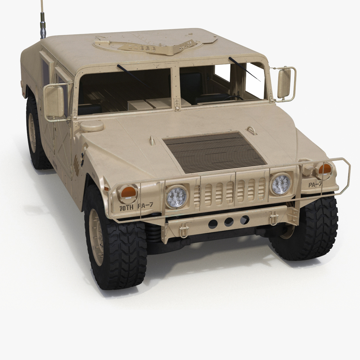 Military Humvee Vehicle Rigged for Maya 3D model