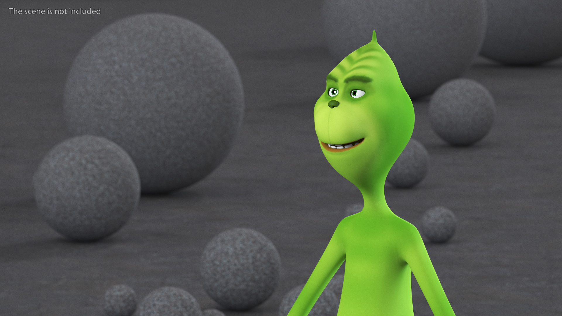3D Cartoon Grinch Character T-Pose