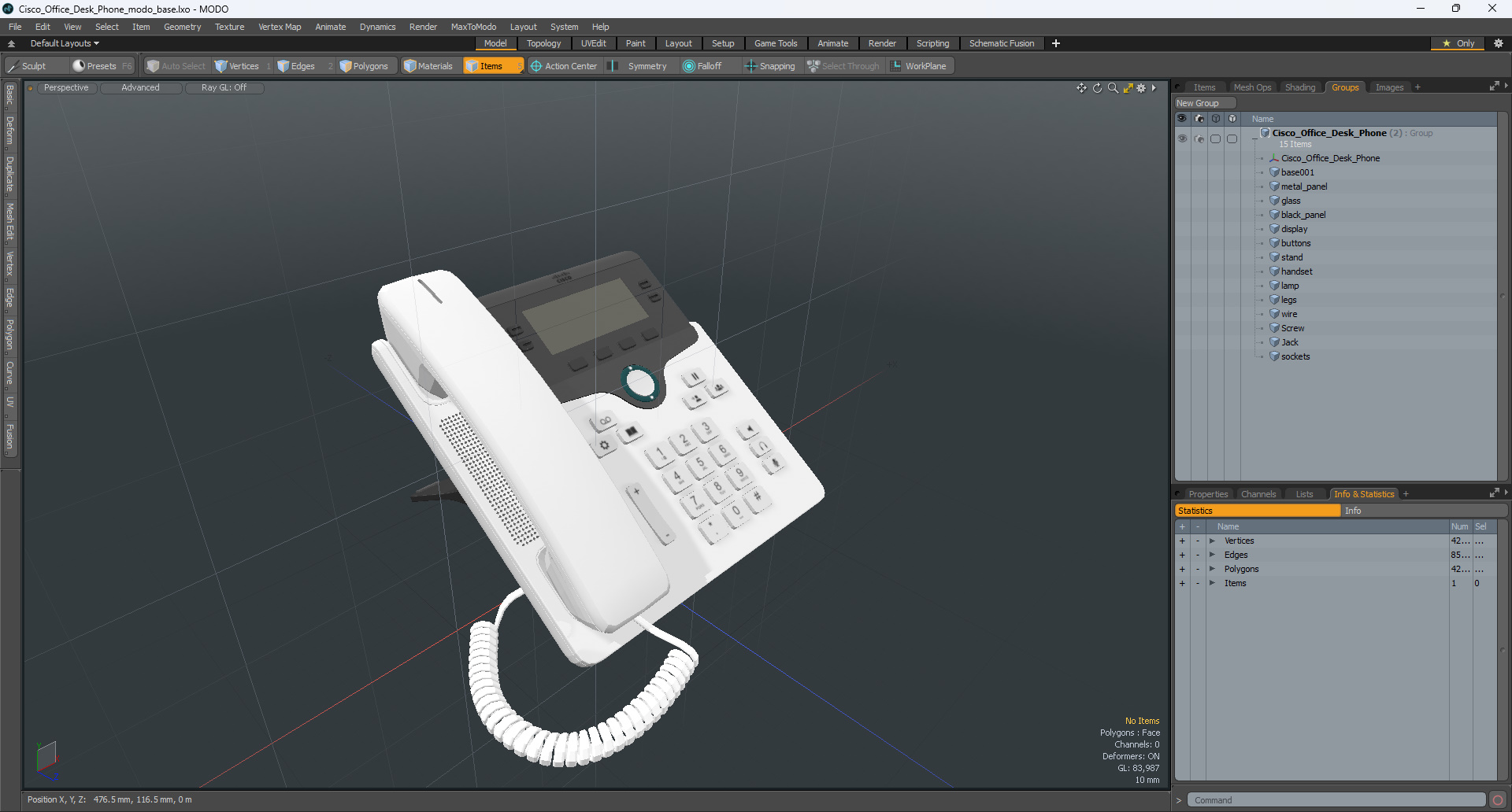3D Cisco Office Desk Phone model