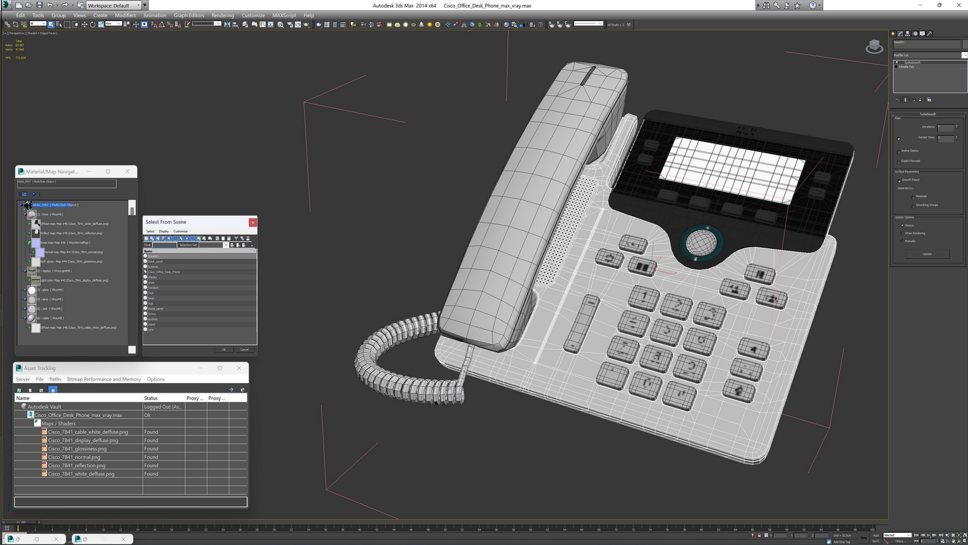 3D Cisco Office Desk Phone model