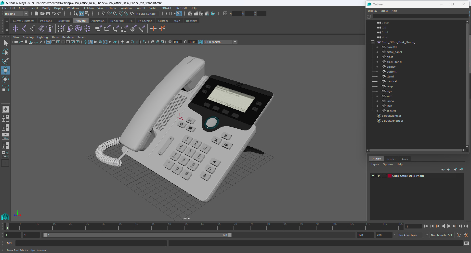 3D Cisco Office Desk Phone model
