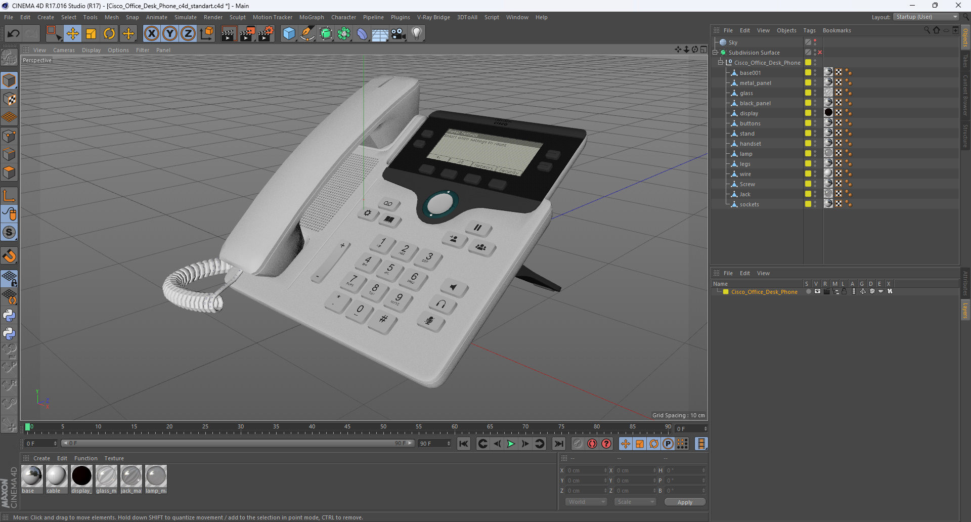 3D Cisco Office Desk Phone model