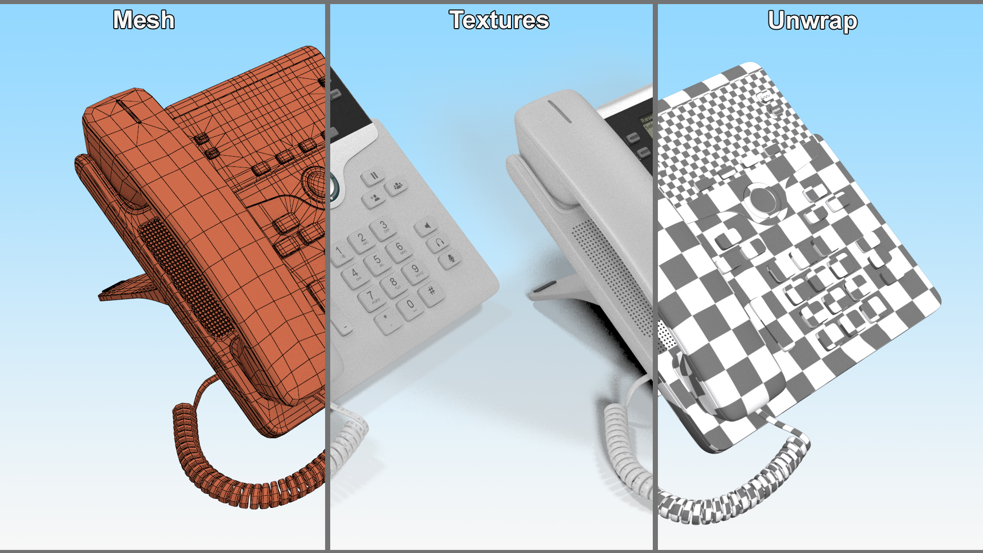 3D Cisco Office Desk Phone model