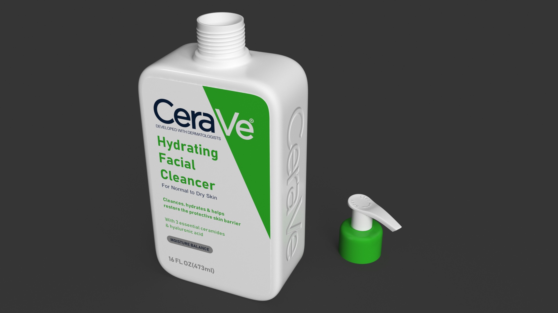 3D model CeraVe Cleanser Dispenser Bottle 473 ml Green