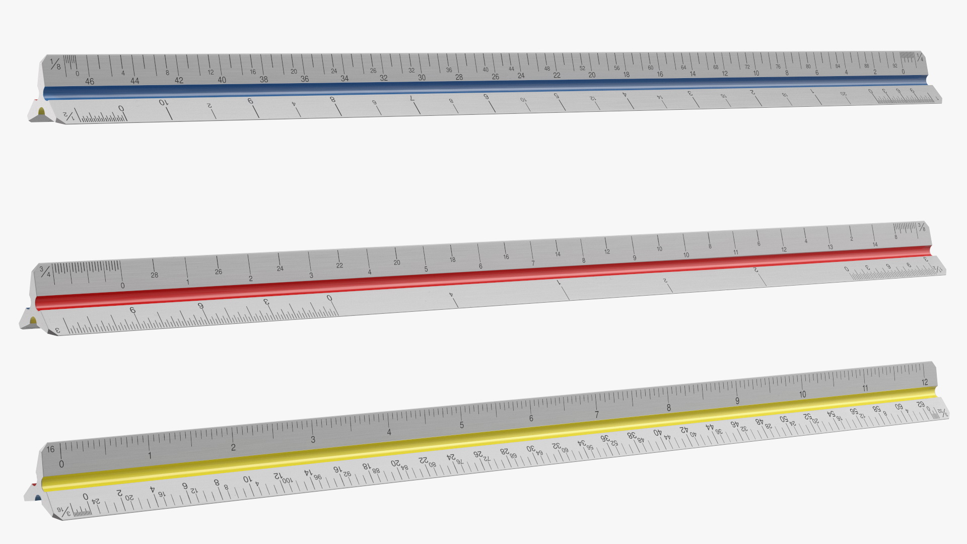 Technical Triangular Scale Ruler 3D