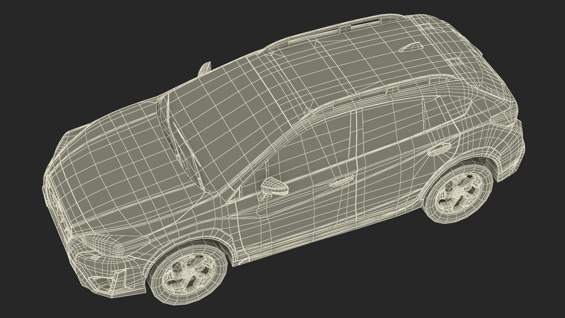 3D 2020 Subaru XV Hybrid Crossover Yellow model